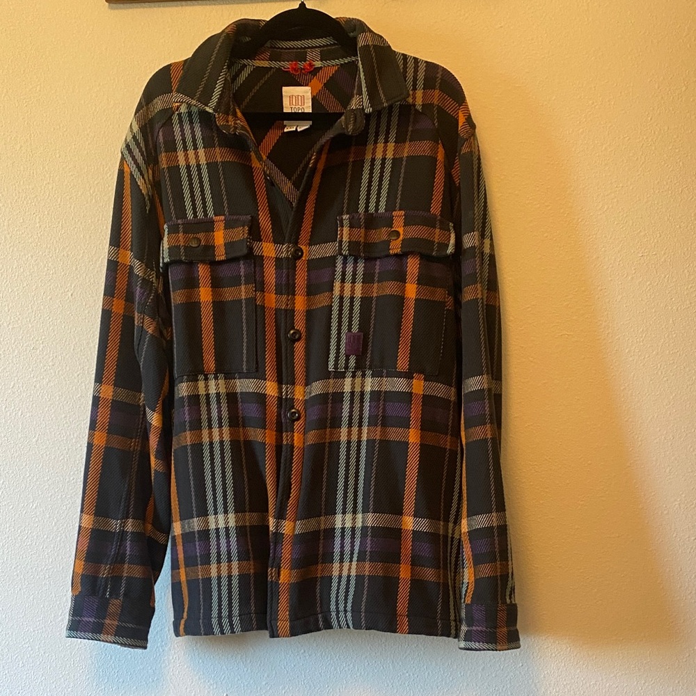 Topo Mountain Shirt Jacket Black Muti Plaid